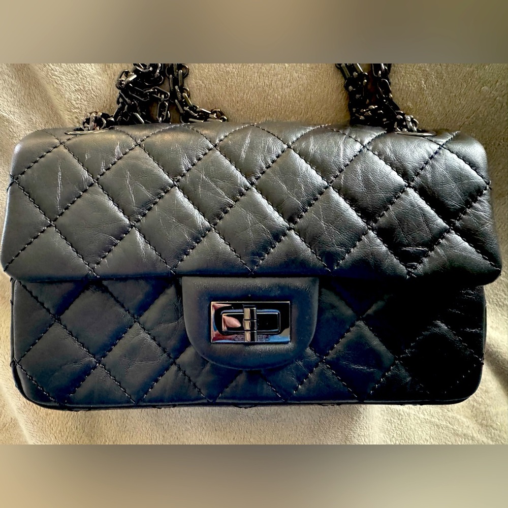 🖤 SOLD 🖤 Chanel Mini 2.55 Reissue So Black Aged Calfskin